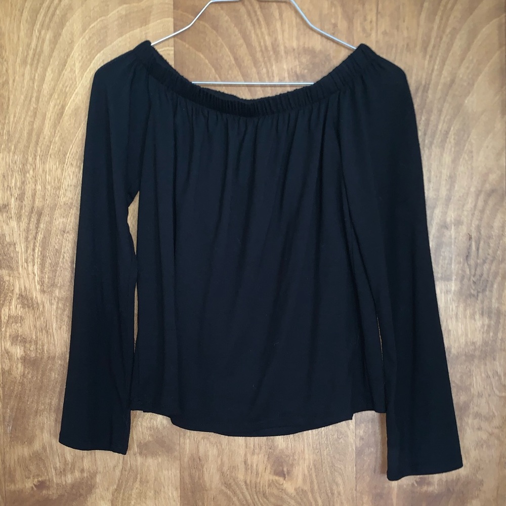 Flowy Black Off The Shoulder Top